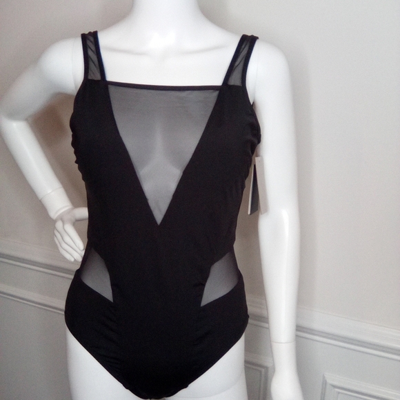 Kenneth Cole Black One Piece Swimsuit, Sz. Medium, - Picture 1 of 16